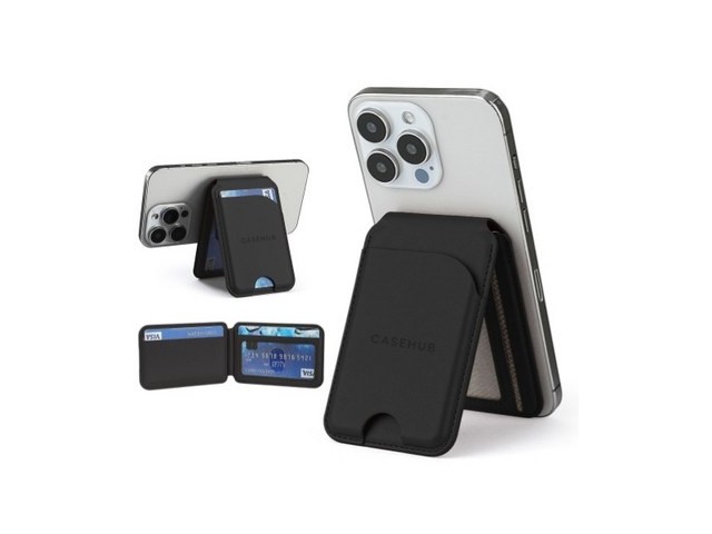 [아이폰 정품 카드케이스 맥세이프] 놓치지 마세요 케이스허브 정품 맥세이프 가죽 카드지갑 스탠드 더블 마그네틱