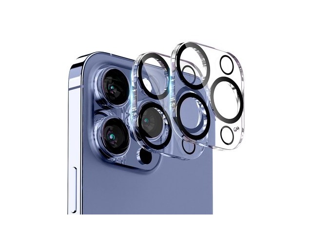 [아이폰 카메라 보호필름 15 pro] 현명한 선택 구스페리 빛번짐 차단 블랙써클 풀커버 휴대폰 카메라 강화유리 보호필름 2매